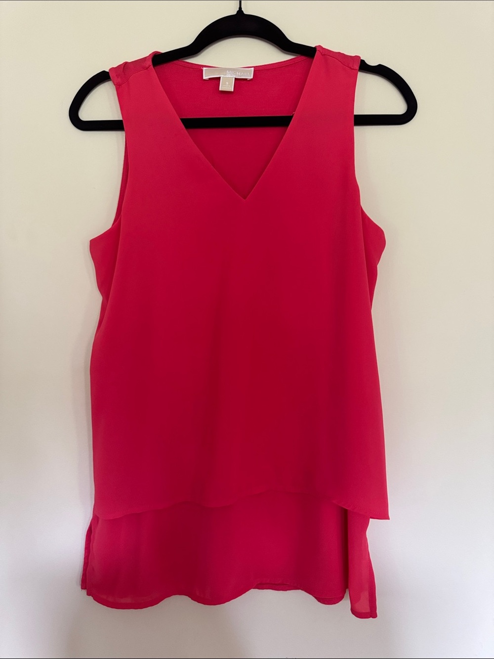 MICHAEL Michael Kors Hot Pink V-Neck Layered Tank Top